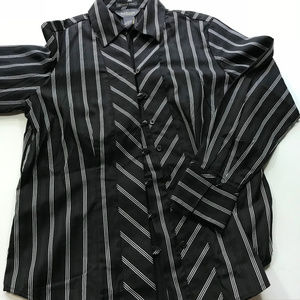 Womens black/white pinstripe blouse
